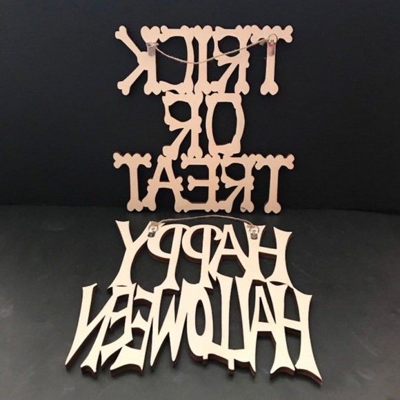 Halloween wood deco (HALLOWEEN & TRICK & TREAT) - Picture 2 of 4